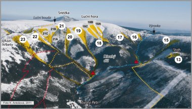Skialpy - lavinové pole Dlouhý důl