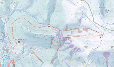 Skialpinistická mapa - Bílé labe - Luční - Kozí hřbety