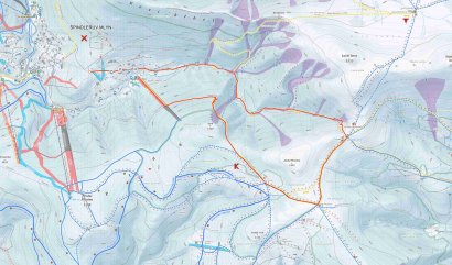 Mapa skialpy - Stoh, Výrovka, Dlouhý důl