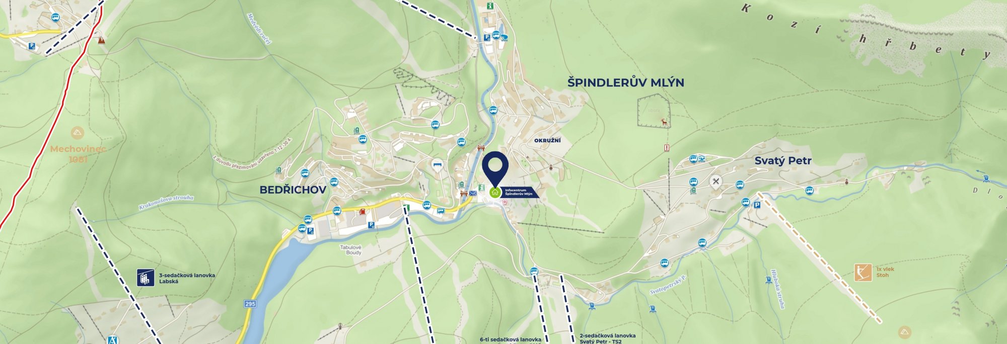 Mapa Špindlerův mlýn
