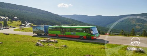 Cyclobuses in the Giant Mountains: In addition to cyclists, also for tourists. They run daily in summer!