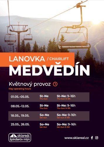 MAY OPERATION OF THE MEDVĚDÍN CABLE CAR