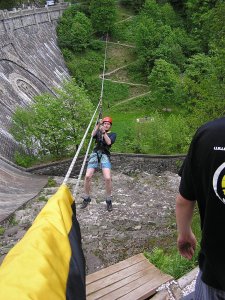 Zip line - přemostění přehrady - Yellow point